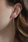 Rhinestone drop Earrings - Gold