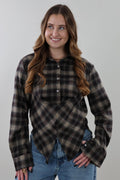 Plaid button-up Blouse