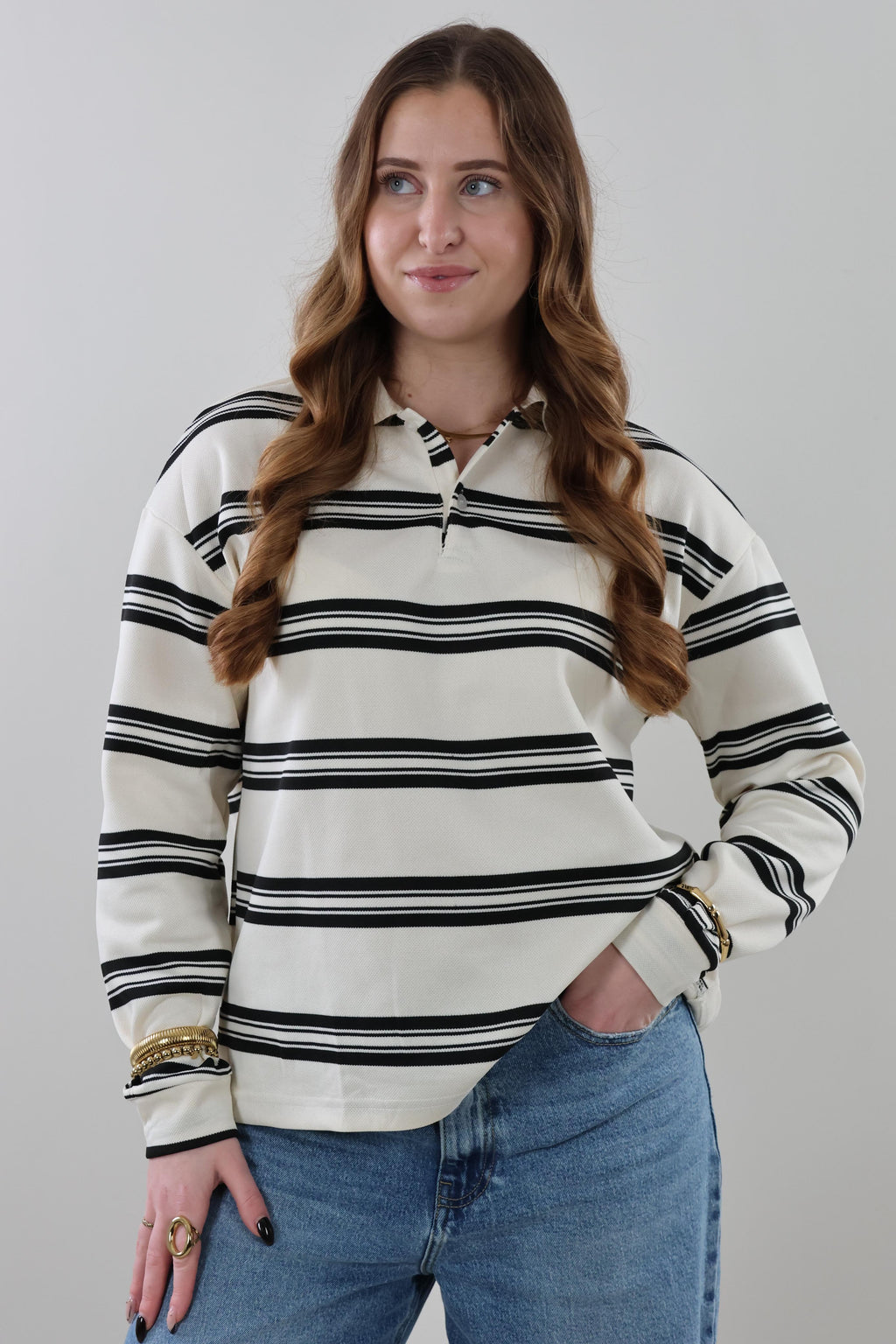 Striped long sleeve Polo