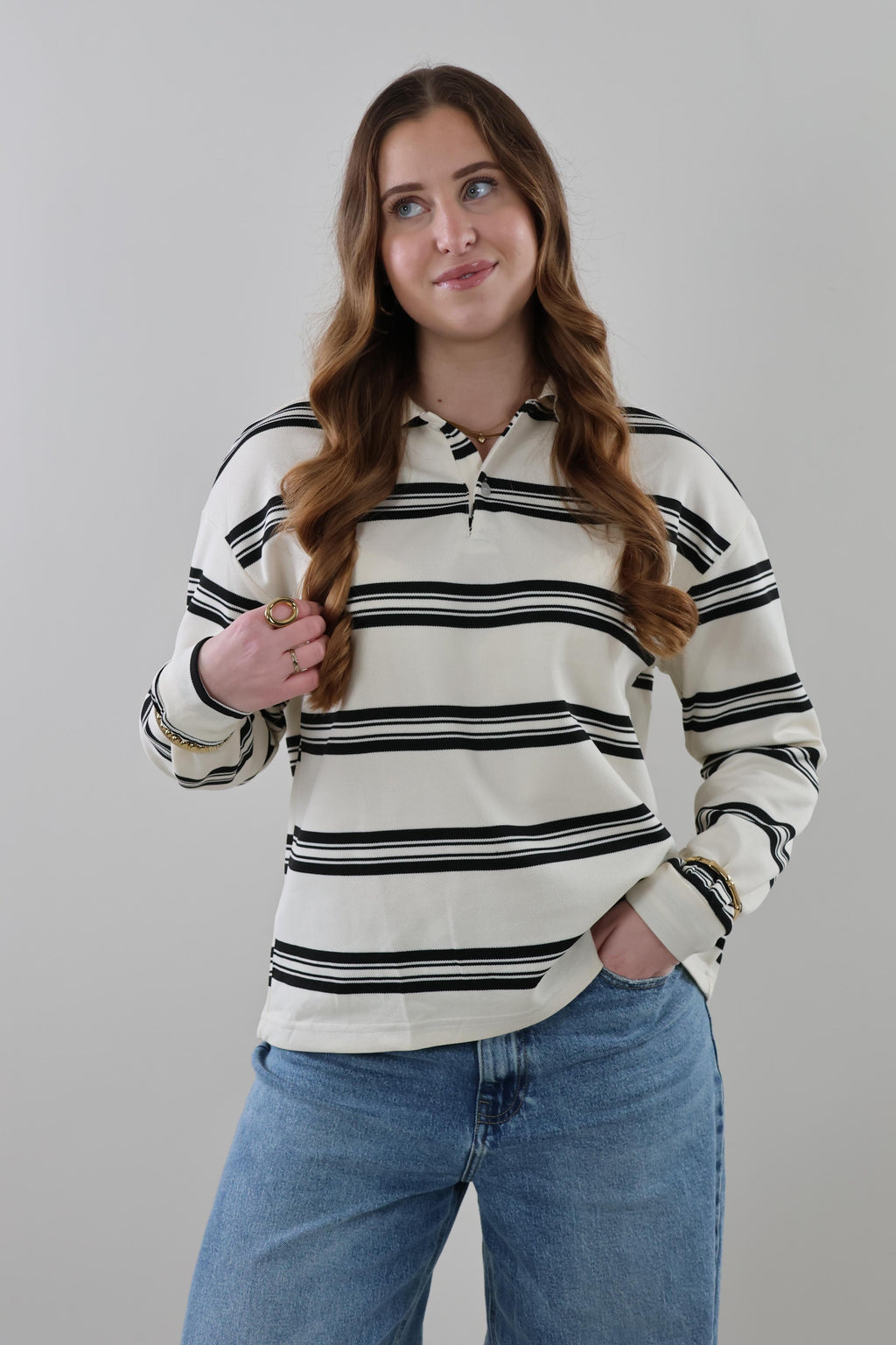 Striped long sleeve Polo