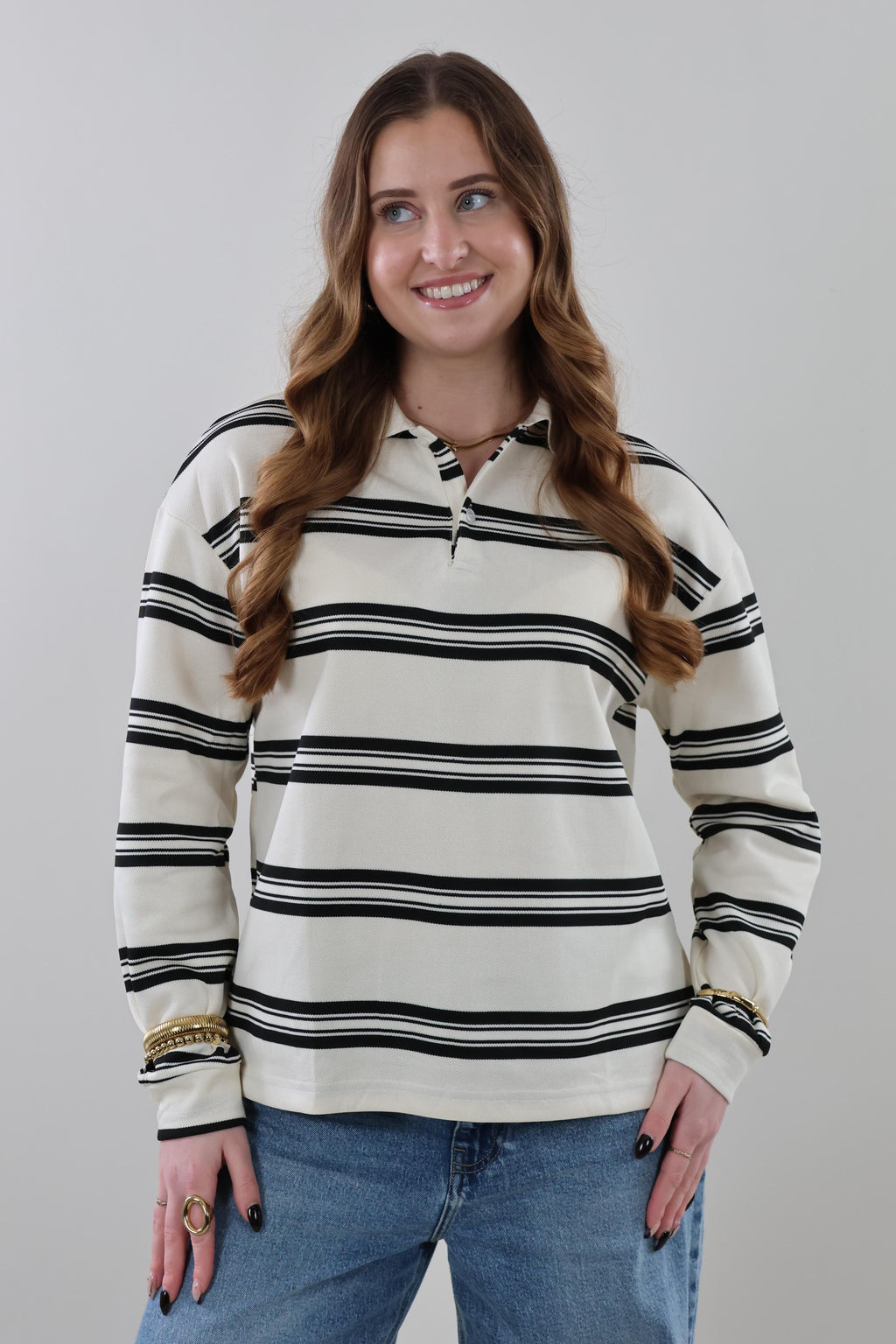 Striped long sleeve Polo