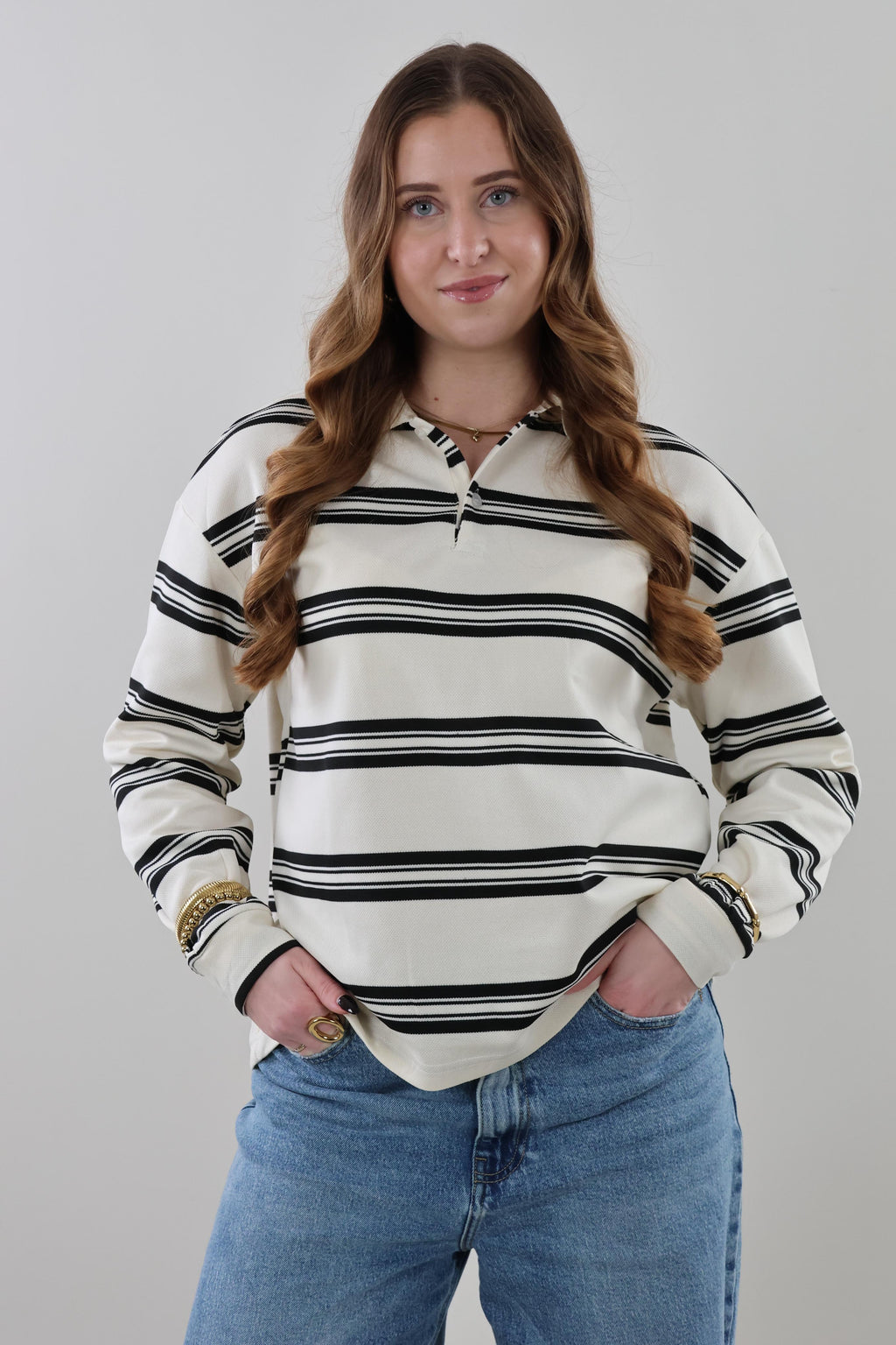 Striped long sleeve Polo