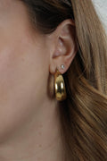 Chunky hoop Earrings - Gold - Small