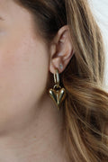 Heart charm hoop Earrings - Gold